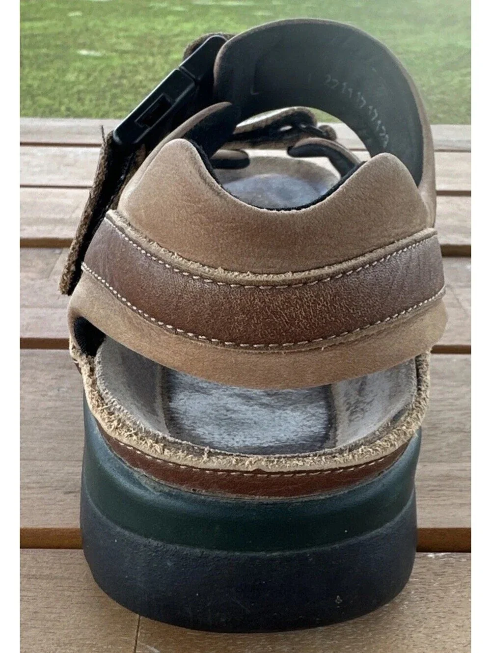 Mephisto Shark Fit Brown Leather Strap Shock Absorber Sandals EUR 41